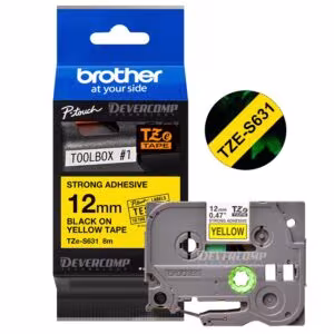 TzeS631 Cinta Brother Tze-S631 Super Adhesiva (12 mm x 8 mts)