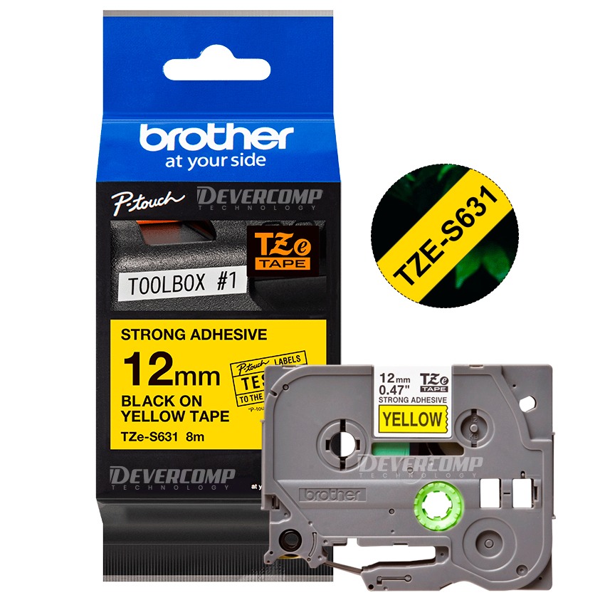 1-2-2.jpg TzeS631 Cinta Brother Tze-S631 Super Adhesiva (12 mm x 8 mts) - Imagen 1
