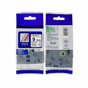 Cinta Compatible con Brother Tz2-221 9mm Negro / Blanco