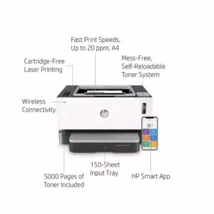 Impresora HP Neverstop Láser 1000w, 600x600 DPI, 21 ppm, Impresión