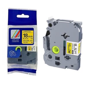 Cinta Compatible con Brother Tz2-641 18mm Negro / Amarillo