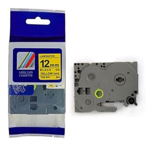 Cinta Compatible con Brother Tz2-631 12mm Negro / Amarillo