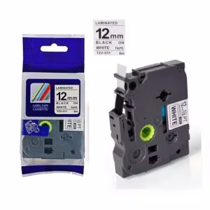 Cinta Compatible Brother P-Touch Tze-231 12mm Negro / Blanco