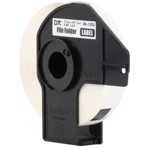 Cinta Brother DK-1203 rollo 300 etiquetas troqueladas carpetas archivos 17x87mm