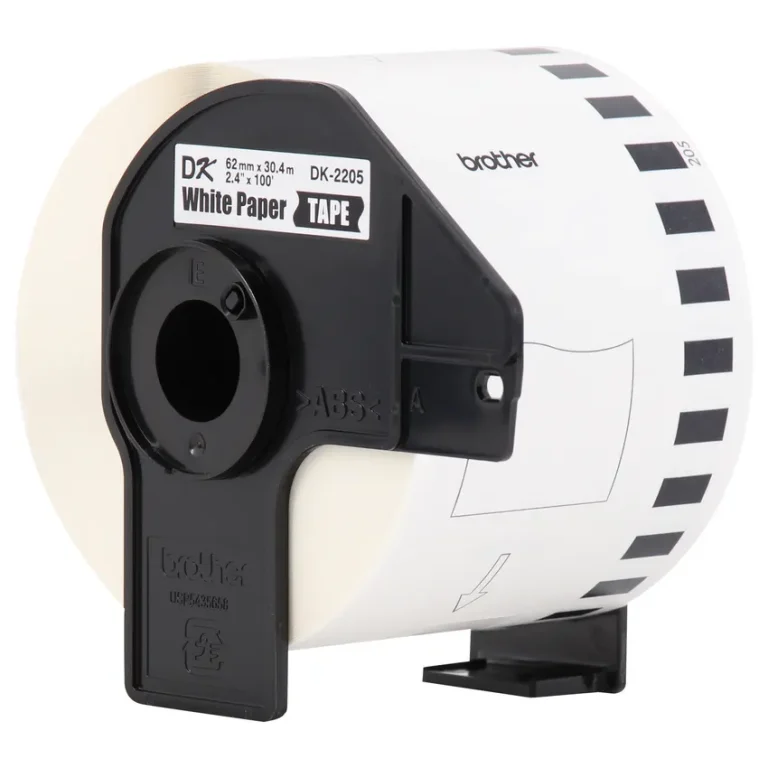 Cinta Brother DK-2205 rollo continuo 62mm 30.4m papel blanco negro sobre blanco