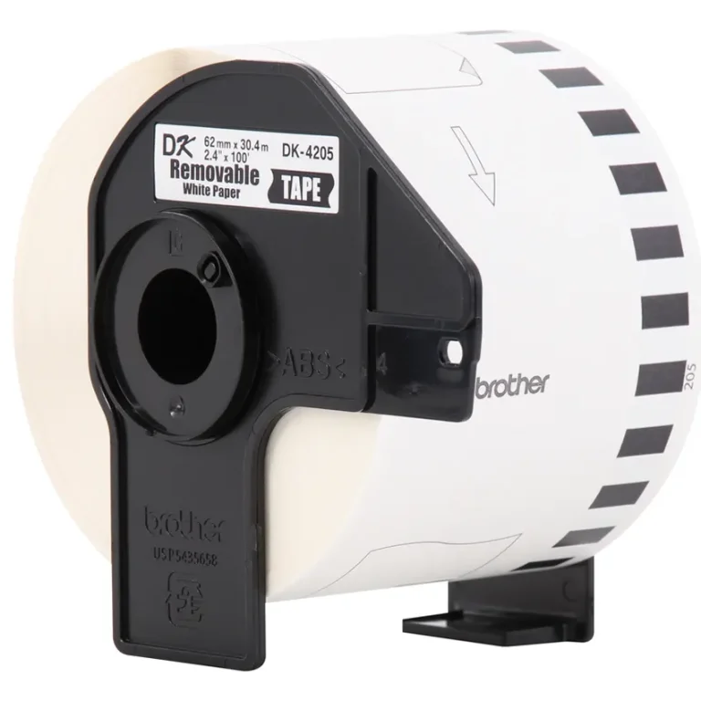 Adhesivo removible cinta Brother DK-4205 sin residuos al retirar superficies