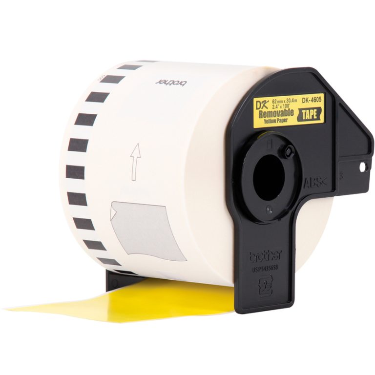 Cinta Brother DK-4605 aplicada señalizacion advertencia precaucion industrial
