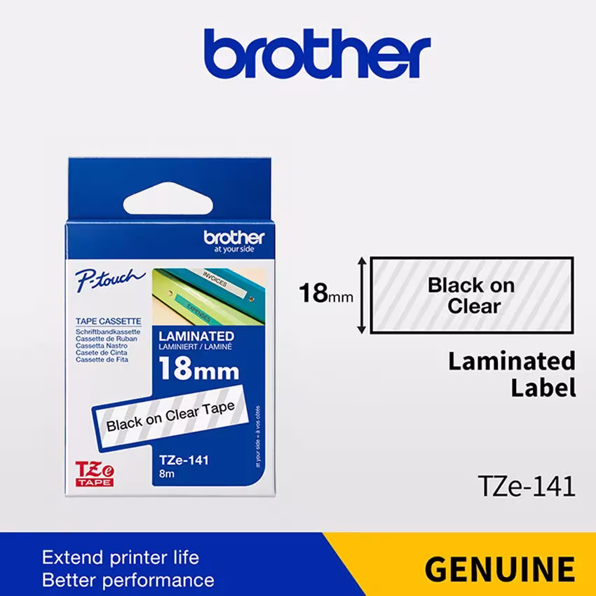 Cinta-laminada-Brother-TZe-141-18mm-8m-negro-sobre-transparente-P-touch-TZe
