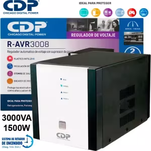 Regulador voltaje CDP R-AVR3008I 3000VA 1500W 8 tomas AVR