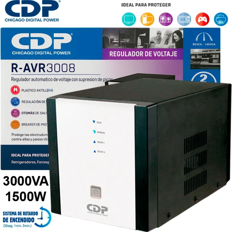 Regulador voltaje CDP R-AVR3008I 3000VA 1500W 8 tomas AVR