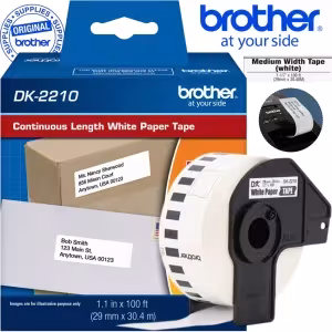 Etiqueta Brother DK 2210 rollo continuo etiquetas papel blanco 29x30mts
