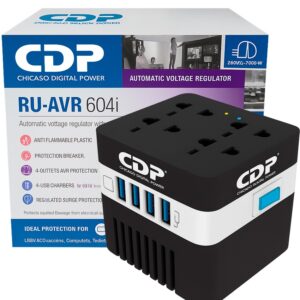 Estabilizador CDP RU-AVR604I 600VA / 300W 4 Salidas 4 USB