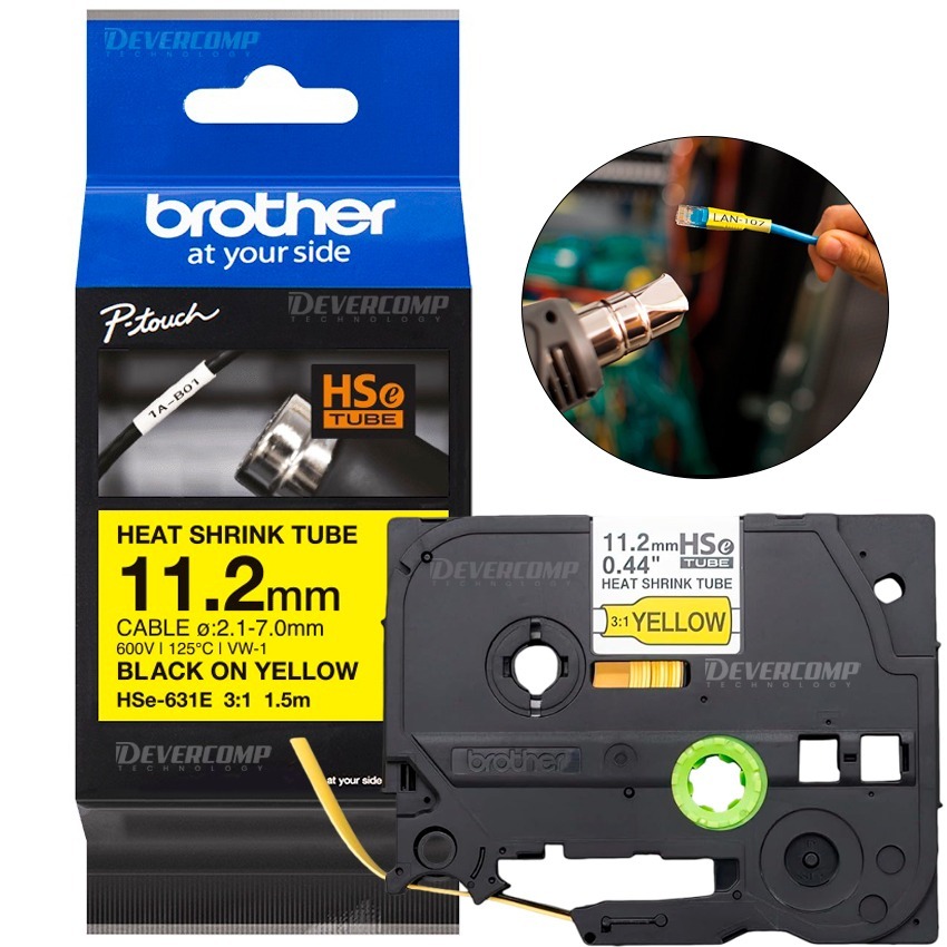 WEB-4-17.jpg Cinta Brother HSe-631E Termocontraible (11.2mm x 1.5 mts) - Imagen 1
