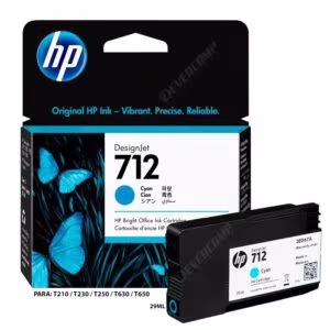 Tinta HP 712A Cian para T210/T230/T250/T630/T650 29ml