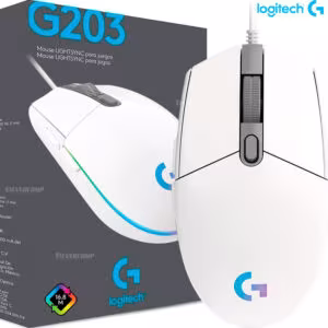 Mouse Gamer Logitech G203 Lightsync RGB 8000 DPI 6 Botones Blanco