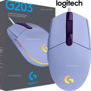 Mouse Gamer Logitech G203 Lightsync RGB 8000 DPI 6 Botones Lila