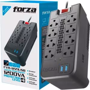 Estabilizador Forza 1200VA FVR-1222USB 8 tomas 220V