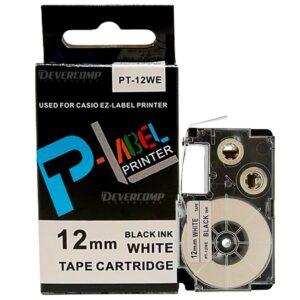 Cinta Rotuladora XR-12WE1 12mm Negro / Blanco