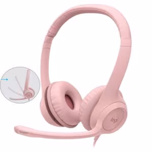 Audífono con Micrófono Logitech H390 USB Noise Cancelling Rose