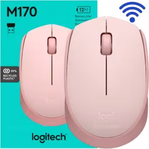 Mouse Logitech M170 Inalámbrico USB 1000 DPI Rosa