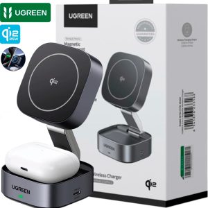 Cargador Magnético UGREEN W702 MagFlow 15W USB-C Qi2 MagSafe