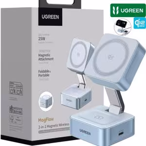 Cargador Magnético UGREEN W752 MagFlow 25W USB-C Qi2 MagSafe