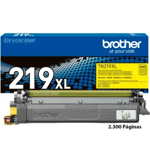 Toner Brother TN-219XLY Yellow — Original 2300 Páginas para Impresoras Láser Color Brother
