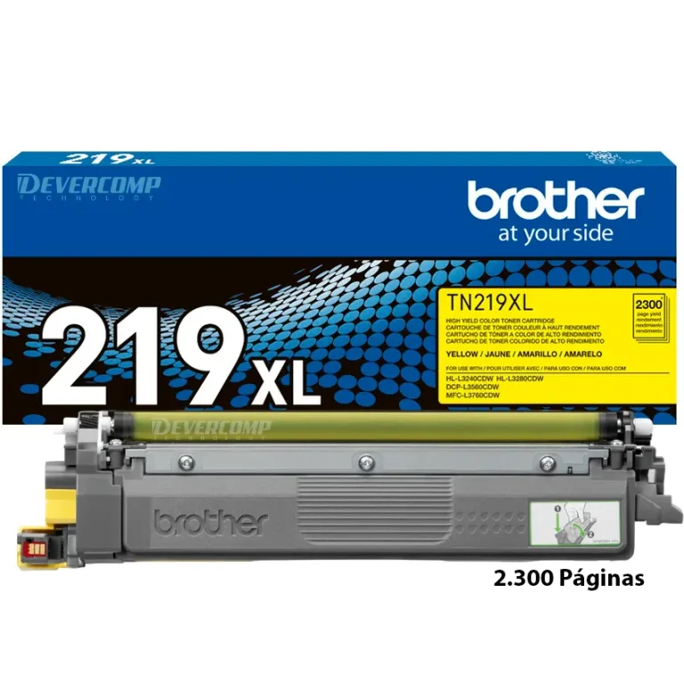 Toner Brother TN-219XLY Yellow — Original 2300 Páginas para Impresoras Láser Color Brother