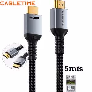 Cable HDMI 2.1 8K Certificado 5 m CableTime CH11P Negro