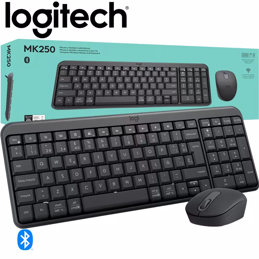 Teclado y mouse Logitech MK250 Bluetooth Black