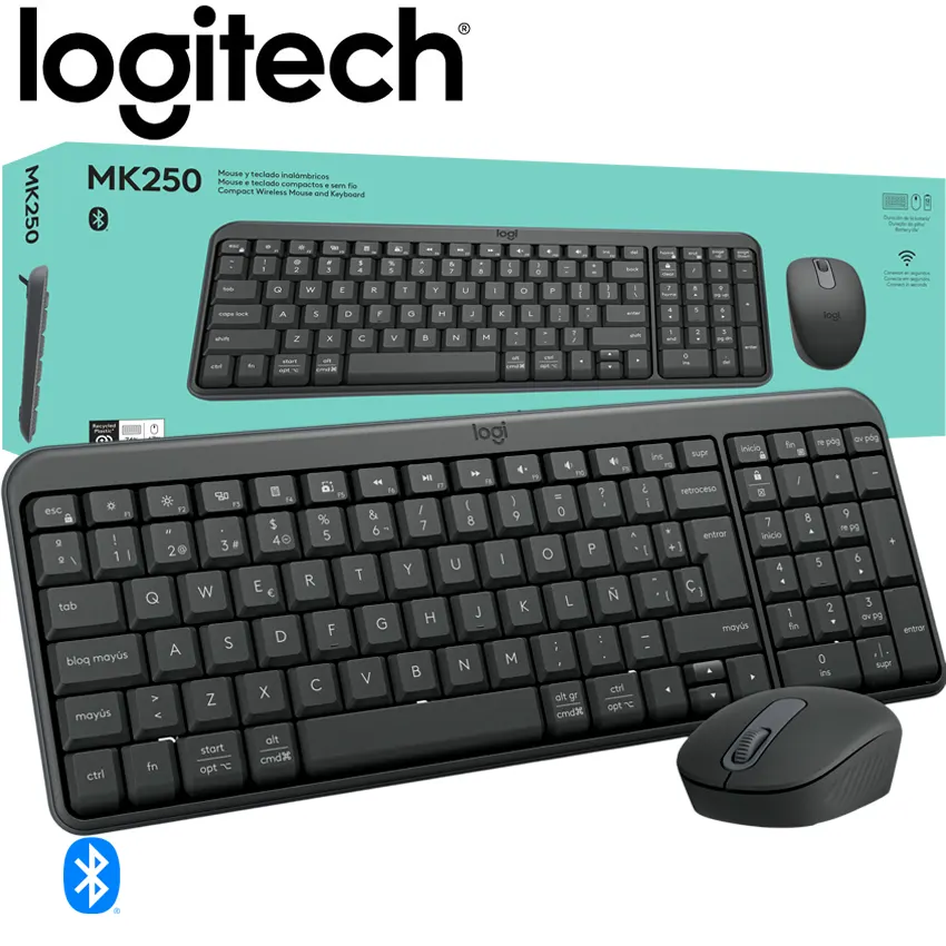 Teclado y mouse Logitech MK250 Bluetooth Black