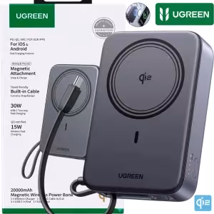 Power Bank Magnetico UGREEN PB567 Qi2 20000mAh Cable Integrado