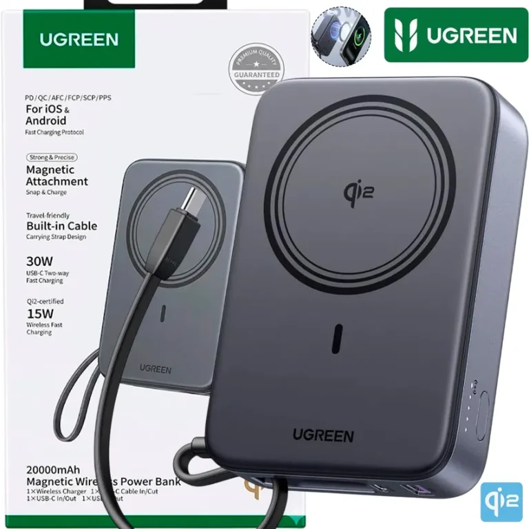 Power Bank Magnetico UGREEN PB567 Qi2 20000mAh Cable Integrado