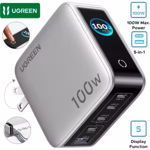 Cargador UGREEN 100W GaN X773 Nexode Pro 5 puertos pantalla