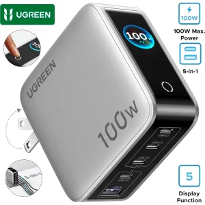 Cargador UGREEN 100W GaN X773 Nexode Pro 5 puertos pantalla