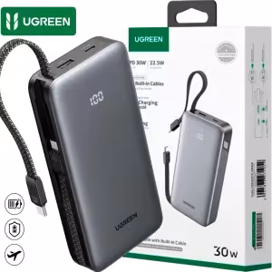 Power Bank UGREEN 20000mAh PB528 cable integrado