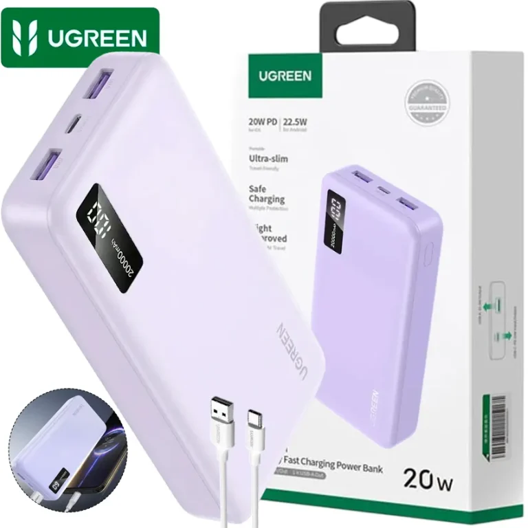 Power Bank UGREEN PB312 20000mAh 22.5W Pantalla LED 3 Puertos