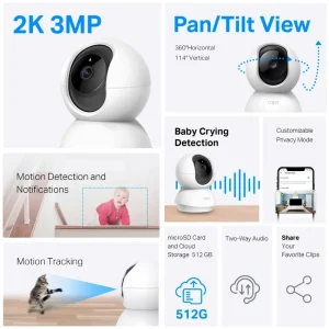 Camara seguridad Tapo C210 2K 3MP Pan Tilt 360 WiFi TP-Link