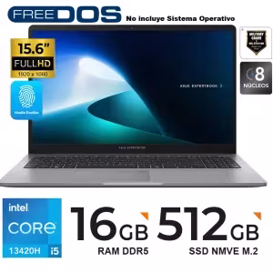 Laptop ASUS ExpertBook P1503CVA i5-13420H 16GB 512GB 15.6 FHD gris