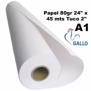 Papel plotter Gallo bond 80gr 24 pulgadas 45 metros caja 4 rollos