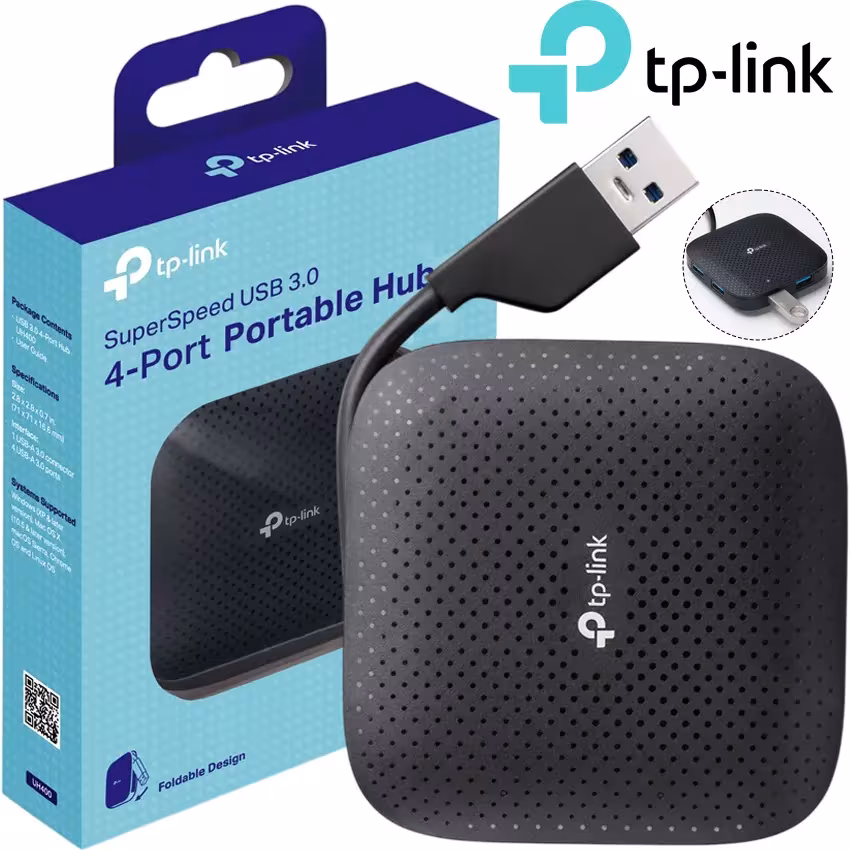 hub-usb-Tp-Link-UH400-4-Puertos-5Gbps Hub USB 3.0 TP-Link UH400 4 puertos 5Gbps cable integrado plegable