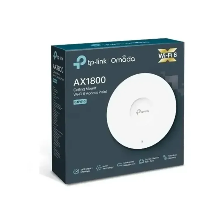 Access Point Wi-Fi 6 TP-Link Omada EAP610 AX1800 de Techo Doble Banda