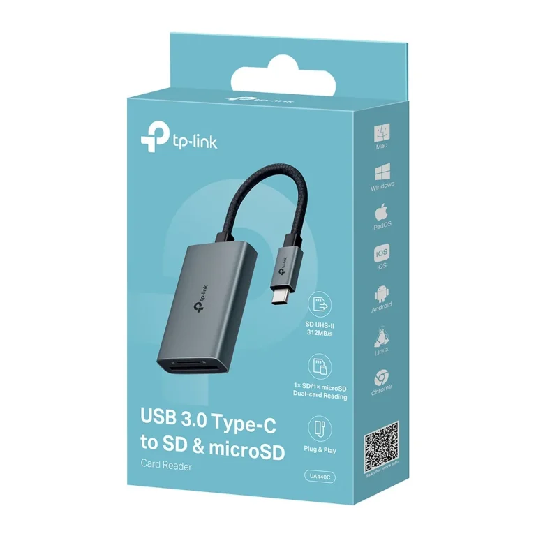 Adaptador USB 3.0 Tipo C a SD y MicroSD 4.0 TP-Link UA440C