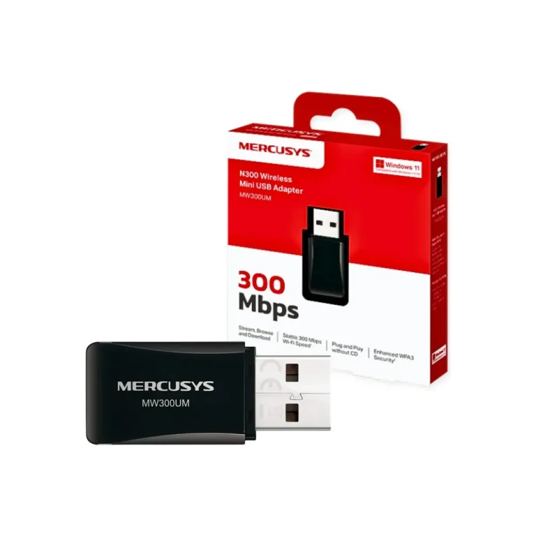 Adaptador USB Wi-Fi 4 Mercusys MW300UM N300