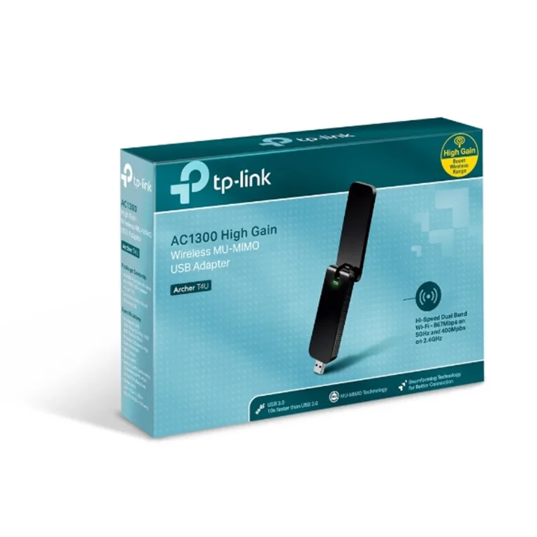 Adaptador USB Wi-Fi 5 TP-Link Archer T4U AC1300 Doble Banda Alta Ganancia