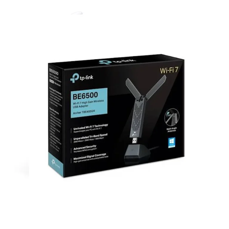 Adaptador USB Wi-Fi 7 TP-Link Archer TBE400UH BE6500 Tri-Banda Alta Ganancia