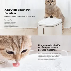 Gato y perro bebiendo agua bebedero inteligente Xiaomi Smart Pet Fountain Peru