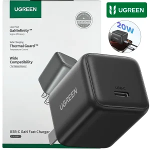 Cargador UGREEN X512 20W GaN USB-C gris espacial compacto miniatura