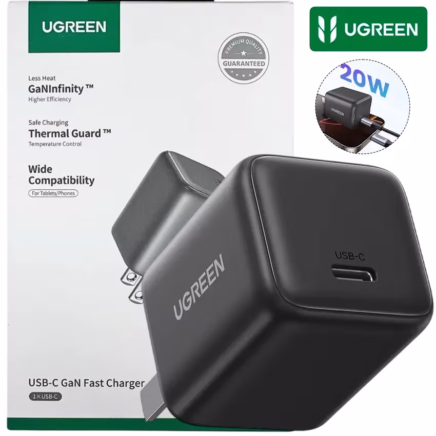 Cargador-UGREEN-X512-20W-GaN-USB-C-gris-espacial-compacto-miniatura-55527 Cargador UGREEN X512 20W GaN USB-C gris espacial compacto miniatura