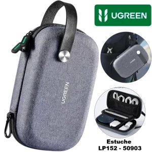 Estuche viaje UGREEN LP152 gris EVA rigido organizador cables accesorios